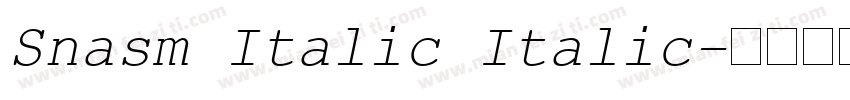 Snasm Italic Italic字体转换